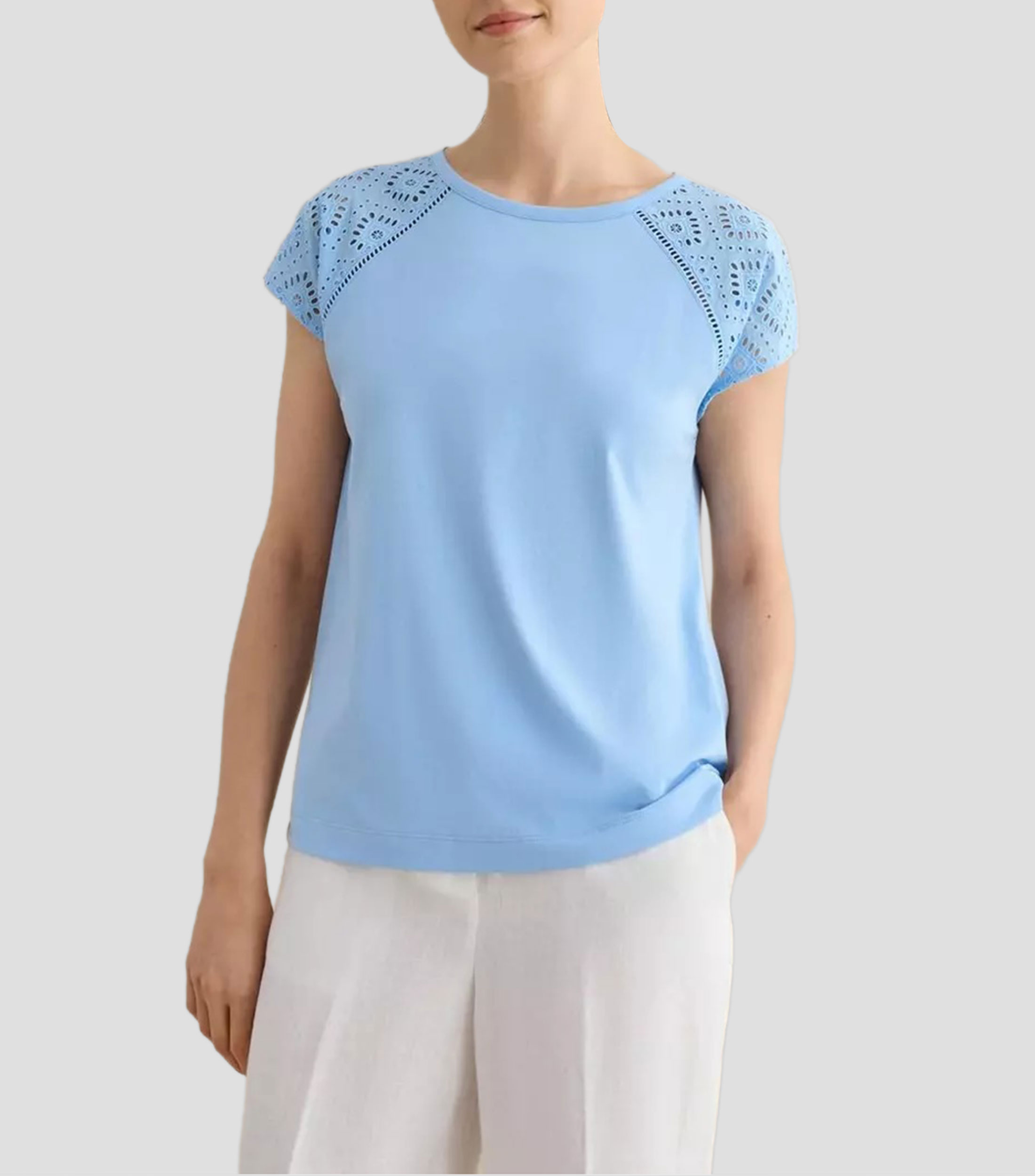 Blusa lisa manga corta Mujer